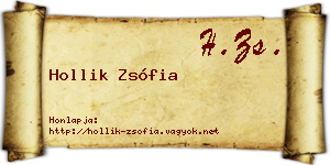 Hollik Zsófia névjegykártya